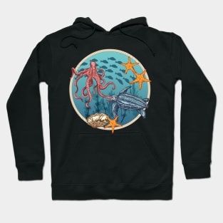 Sea Life Stamp Hoodie